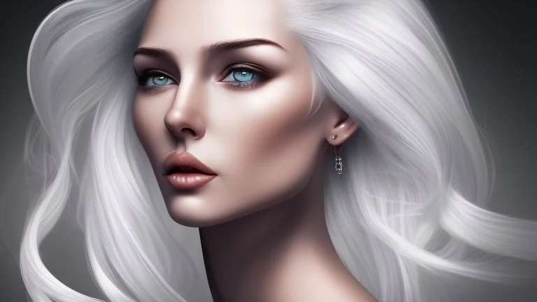 a woman white hair luxury stlye