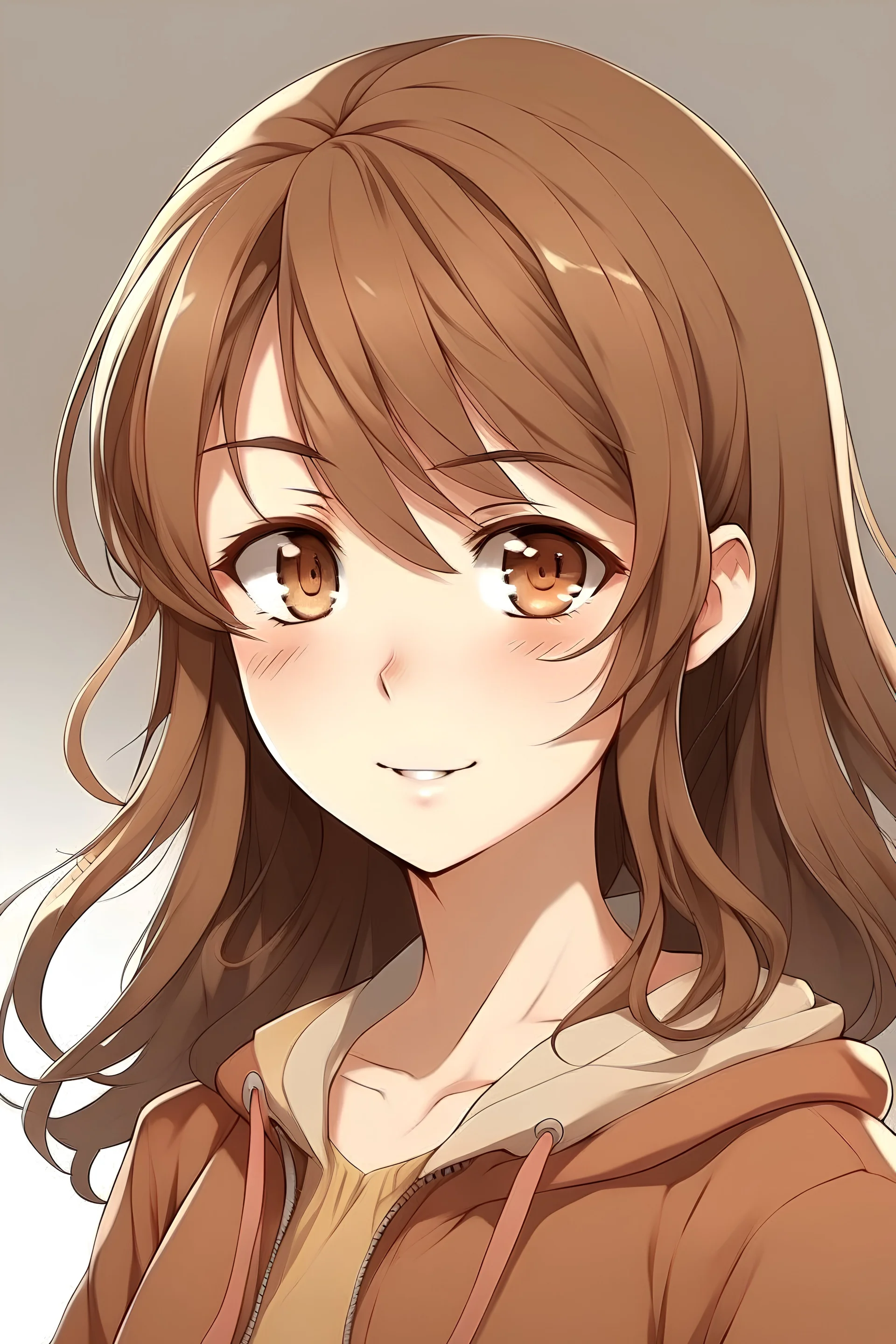 brown hair girl anime