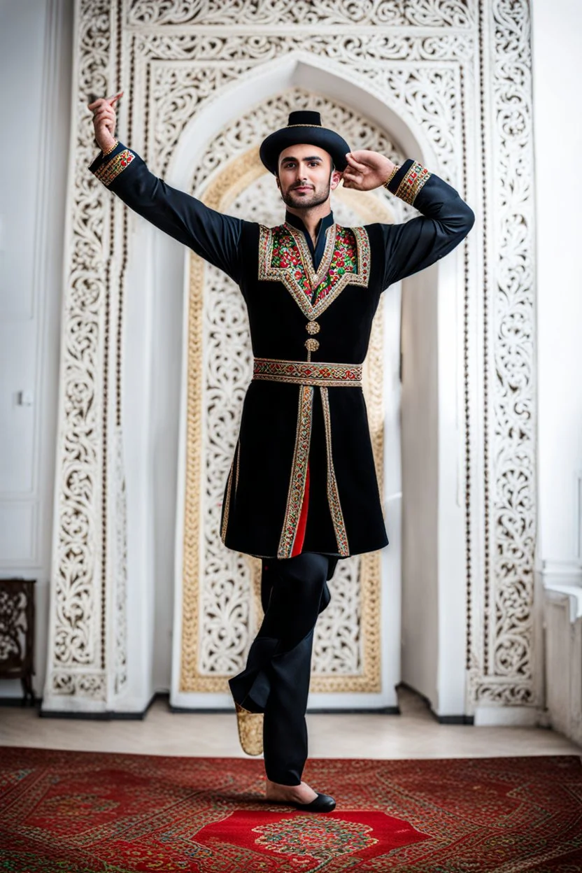 azeri male in traditional dancer costum