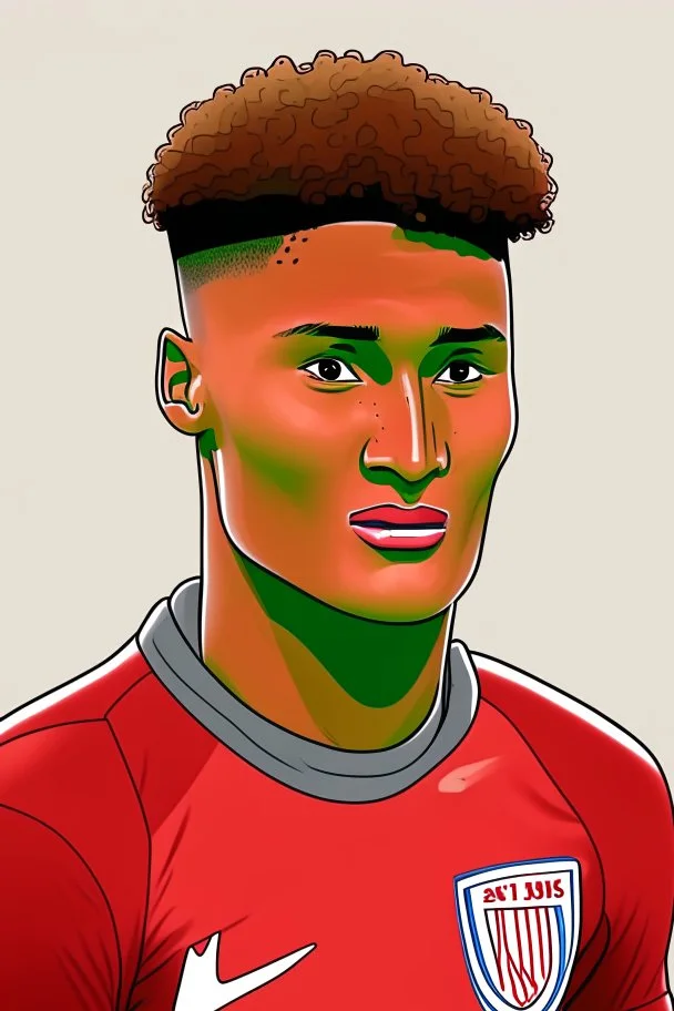 Ollie Watkins English football player ,cartoon 2d