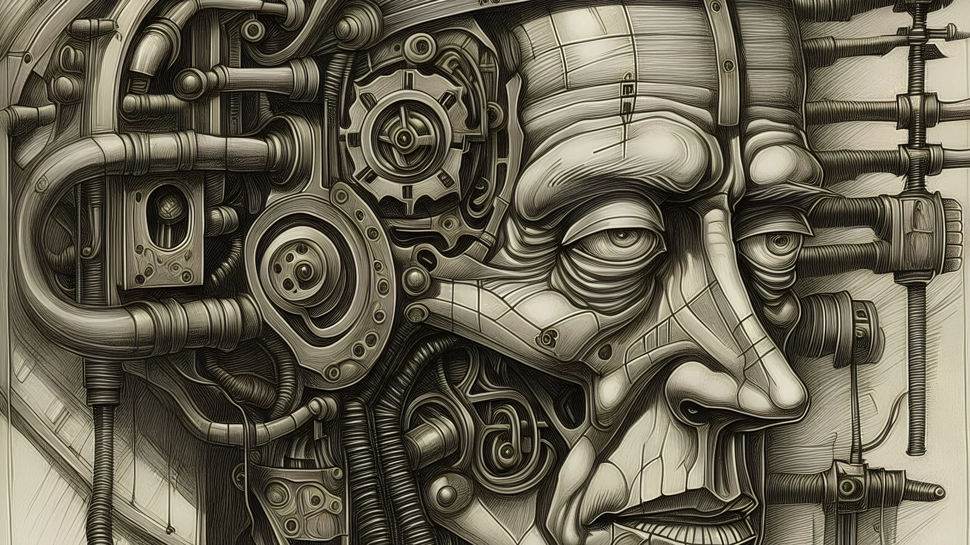 crea una imagen para un flyer de un conjunto de heavy metal llamado why machines como lo haría pablo picaso