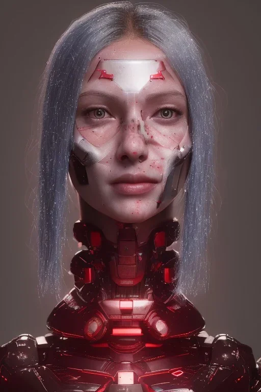 merry x-mas head portrait, warrior xman, xmas , village, meditation, woods, galaxy sky, 8k quality , portrait,beautiful robotic ,ghost in the shell , cyberpunk city, realistic