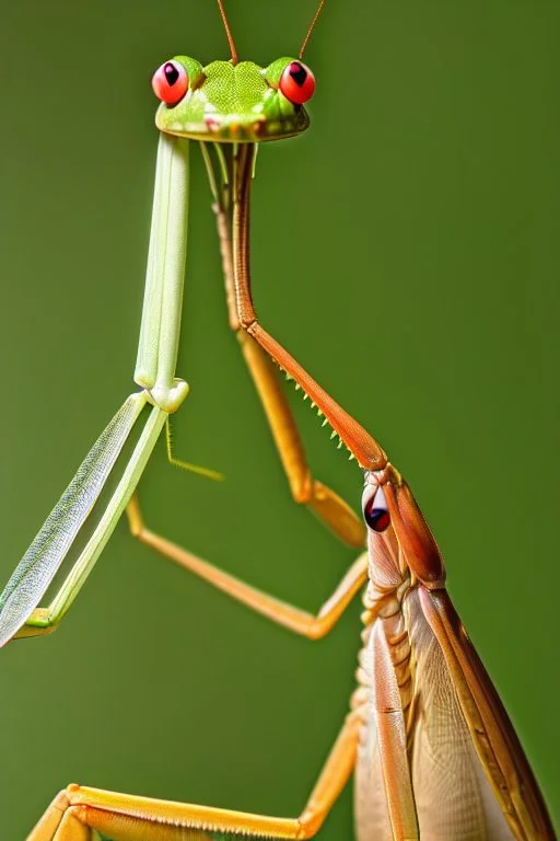 Giant praying mantis eating a human