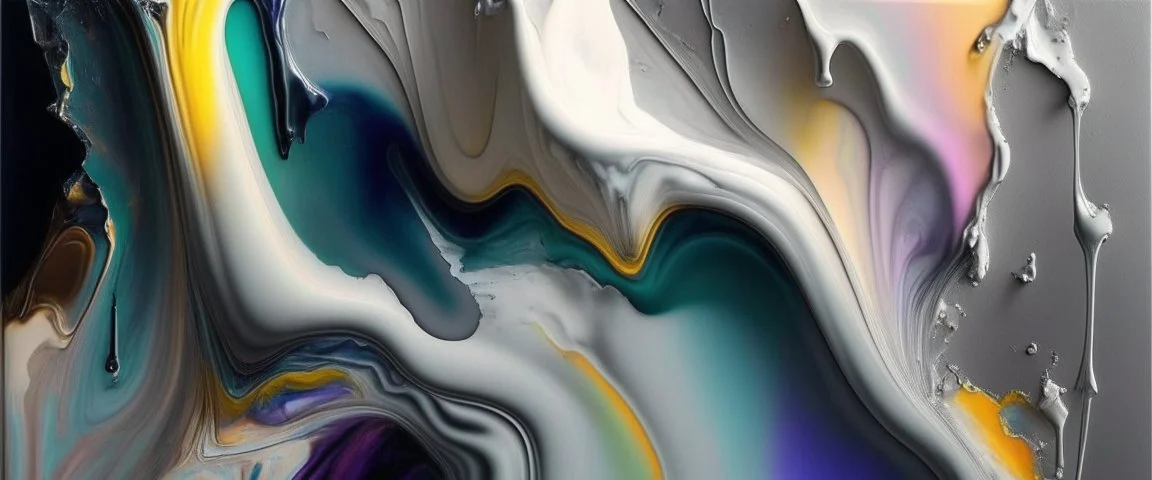 Painting, colors, poured colors, light colors, glossy, marble, gray