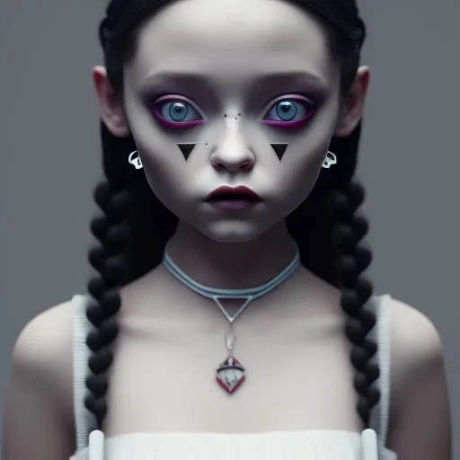 jenna ortega, wednesday addams hair style, make up, wednesday addams black dress, cinematic, wednesday style, hyper detail, 8k resulation