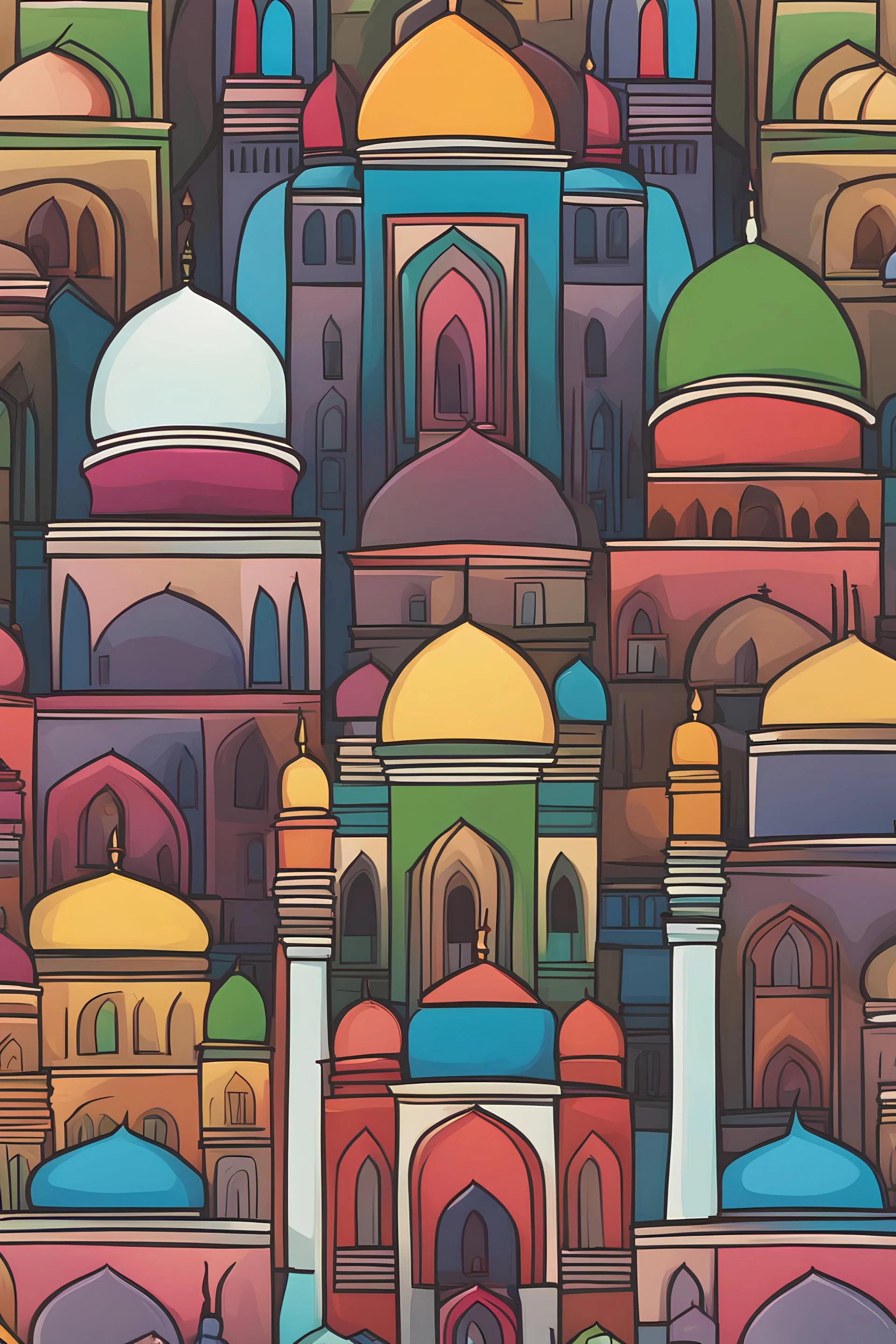 colorful cartoon mosque