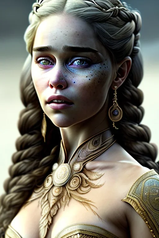 close up portrait of fog as wonderfull emilia clarke woman indian clothes, close mouth, fine detail, highly intricate, modern surrealism painting, defined cracks and breaks, high-quality, volumetric lighting, 8k, ultrahd, George Grie, Marco Escobedo, Igor Morski,Brian Froud, Howard Lyon, Selina French,