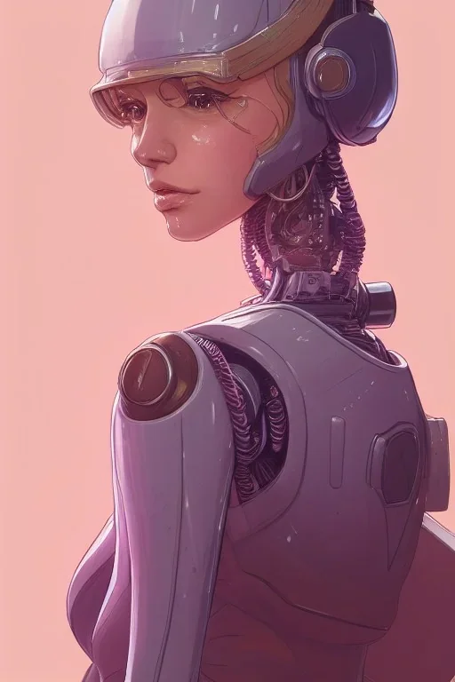 a study of cell shaded protrait of female robot very detailed and intricate, llustration, post grunge, concept art by josan gonzales and wlop, by james jean, Victo ngai, David Rubín, Mike Mignola, Laurie Greasley, highly detailed, sharp focus, alien, Trending on Artstation, HQ, deviantart, art by artgem