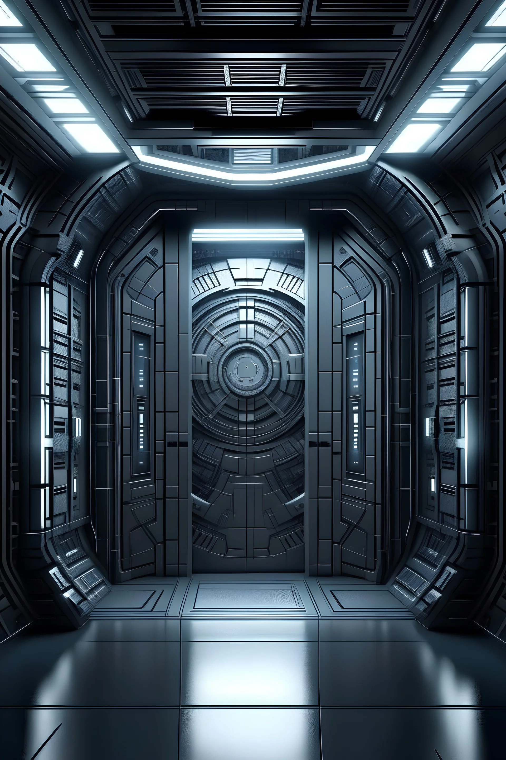 Huge space door in space