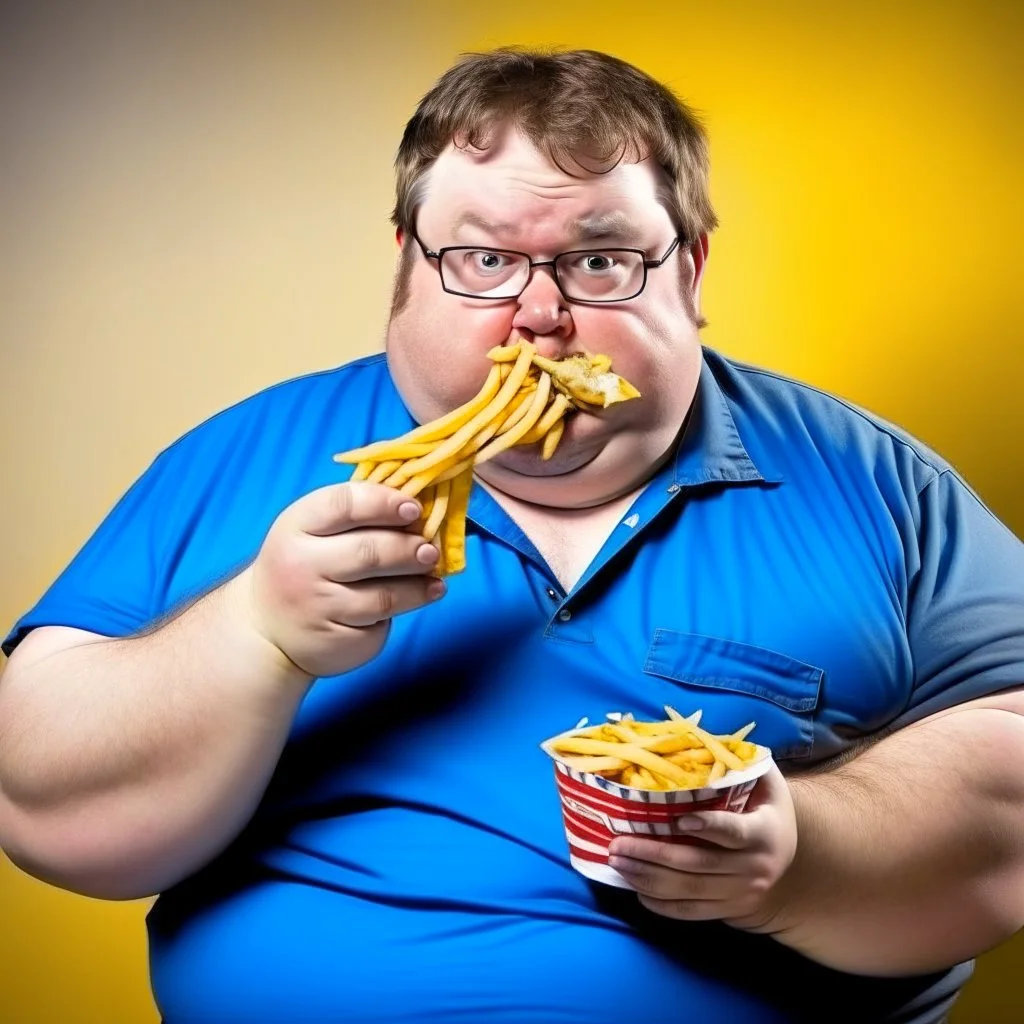 repulican fat american eating fries