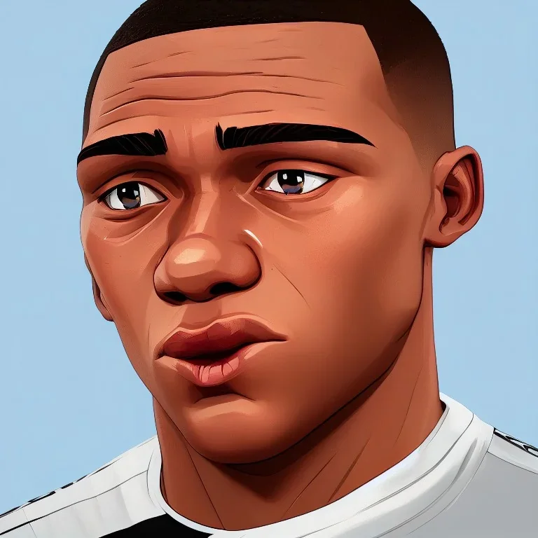 perfect face mbappe crying , highly detailed, wearing france football