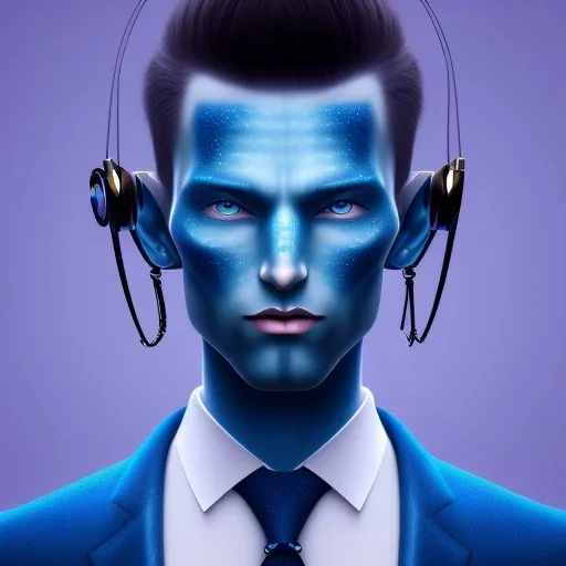 Man Blue Wearing make up avatar pandora