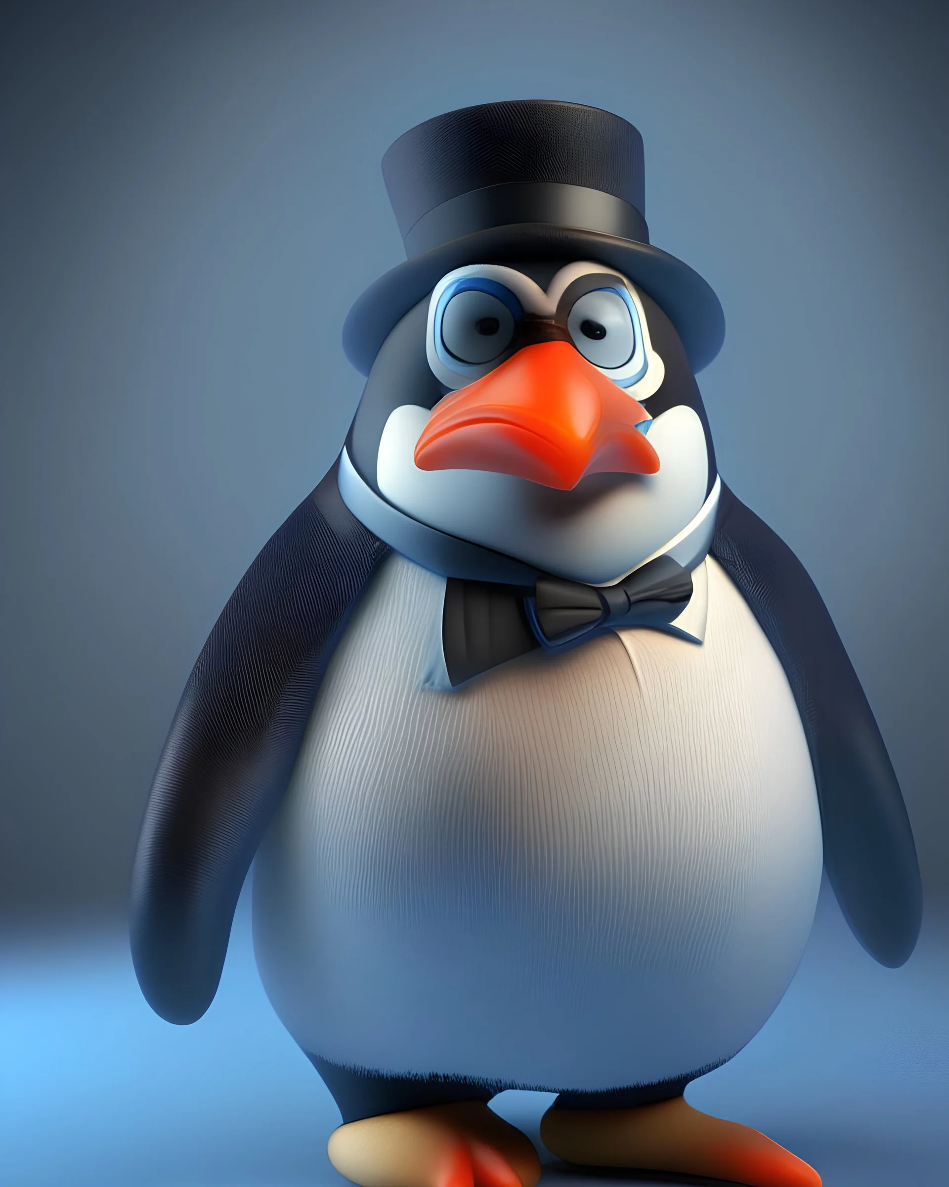 Jerry Nadler dressed as a Penguin, wearing a monocle, funko realistic 3d render