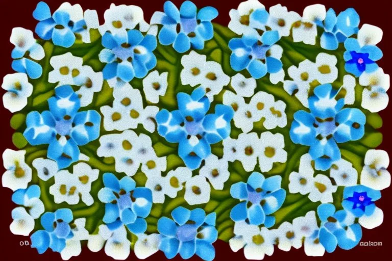 top view pattern of forget-me-not flowers