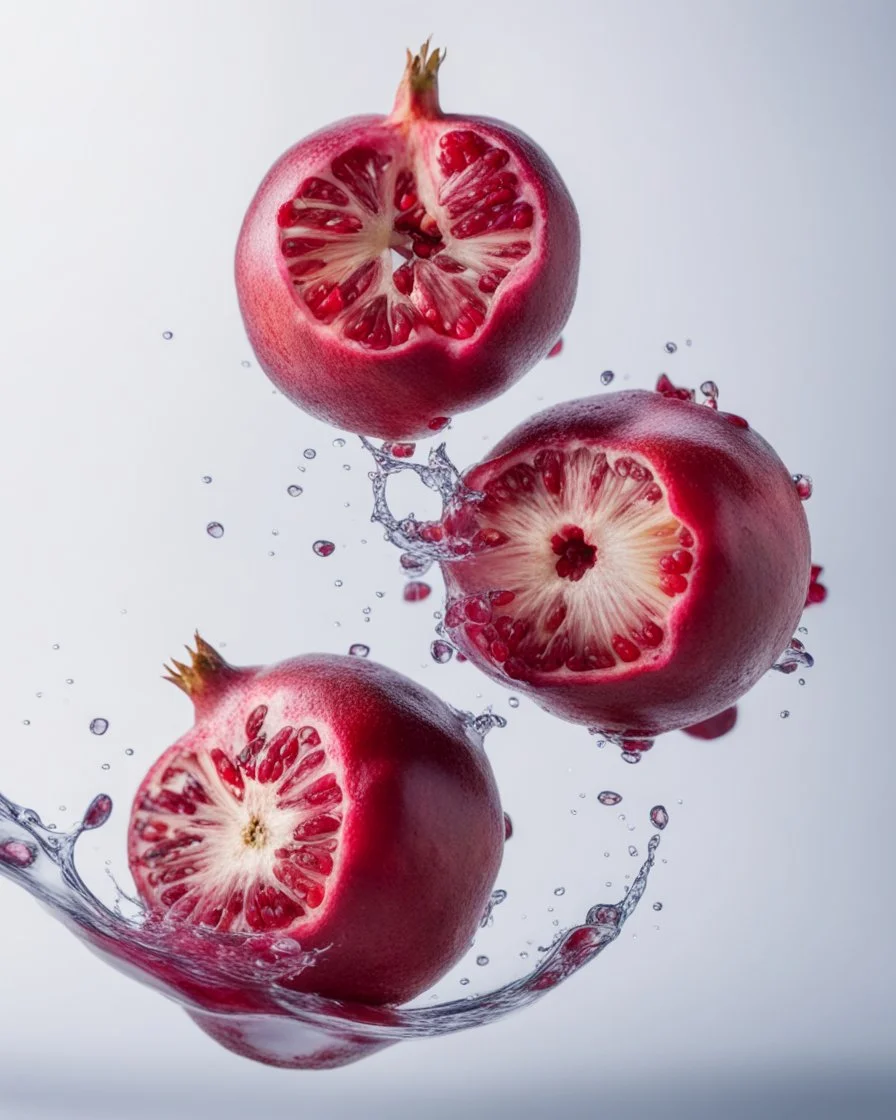 pomegranate are refracted under water