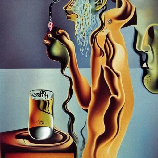 Drinking vodka by Salvador dali