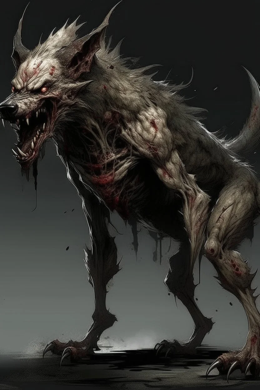 wolf monster creature bloody corruption