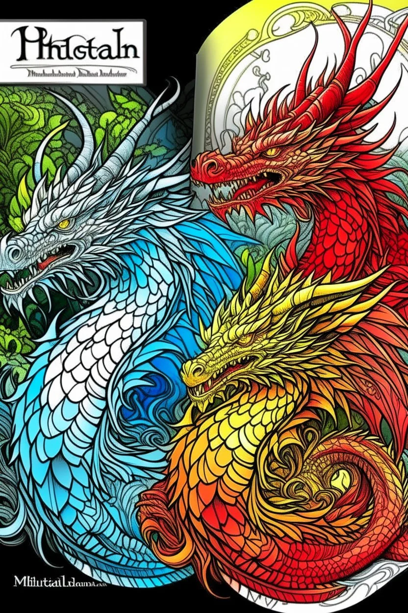 mythical drogon adult color book cover pages