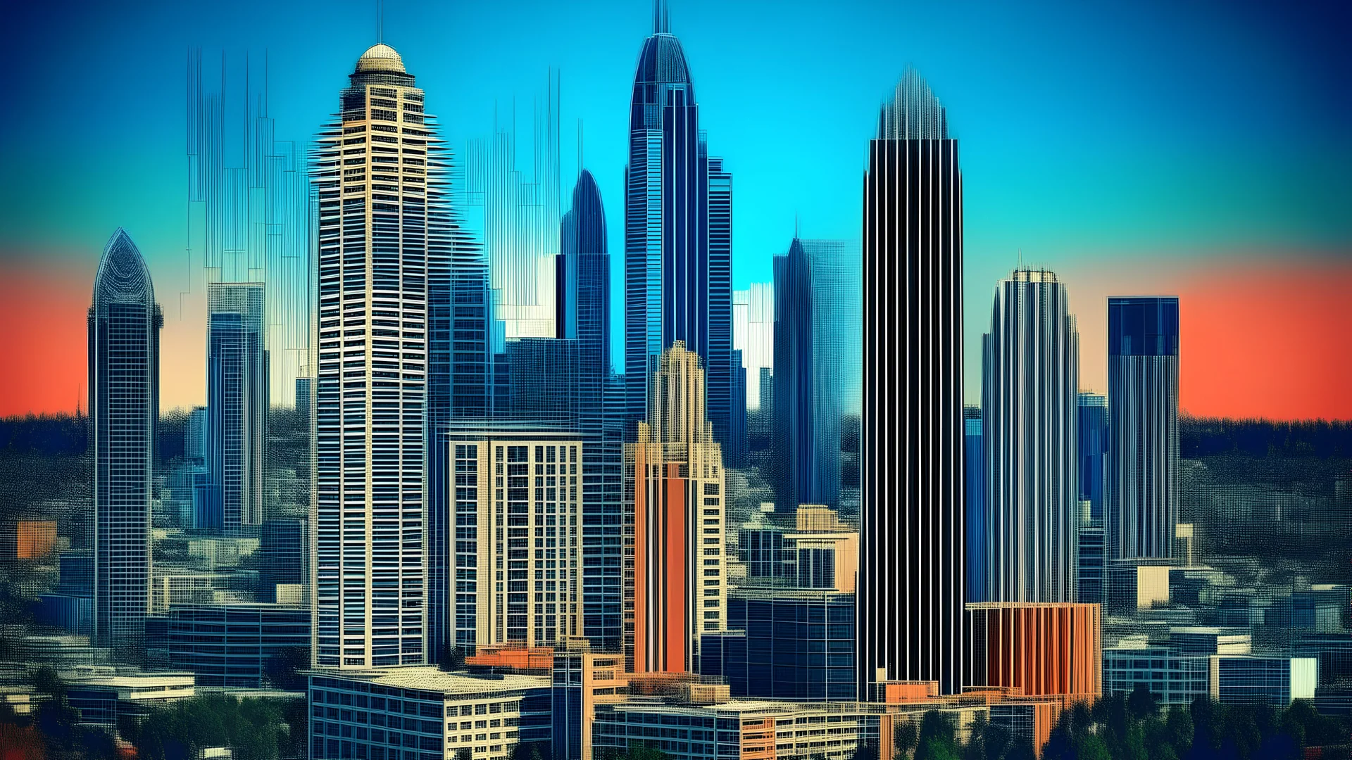 Atlanta, Georgia, USA downtown skyline, Generative AI