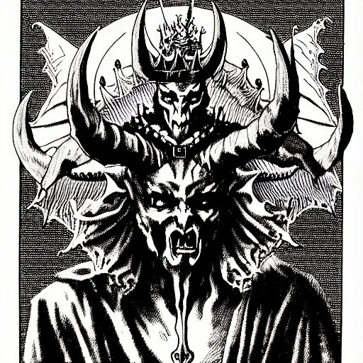 Devil demon satan king knights war code prophecy black and white antichrist