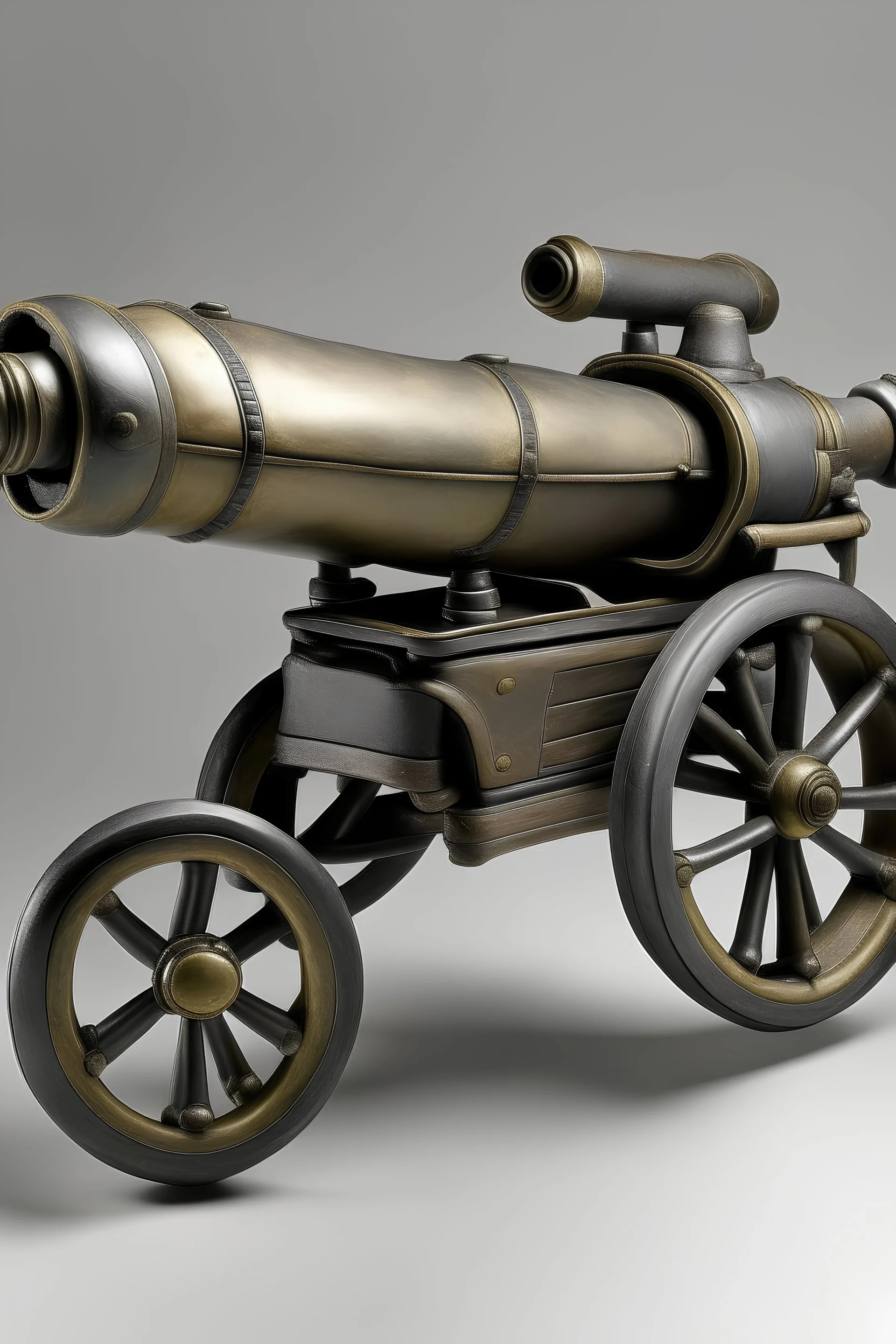 medium-sized cannon with metallic legs