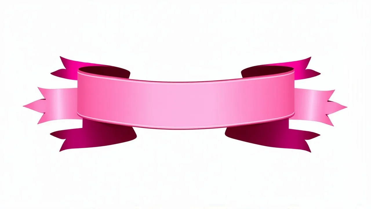 pink ribbon graphic element with canvas texture and lighting