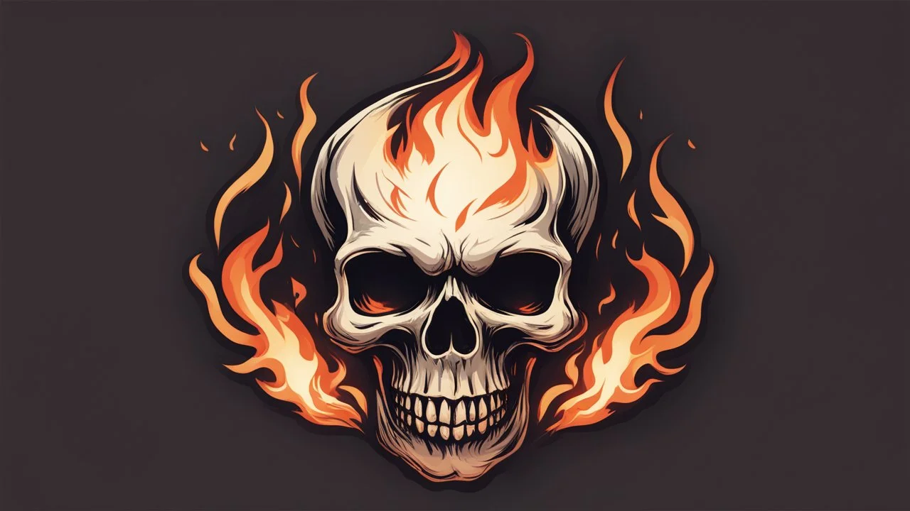 Burning skull logo