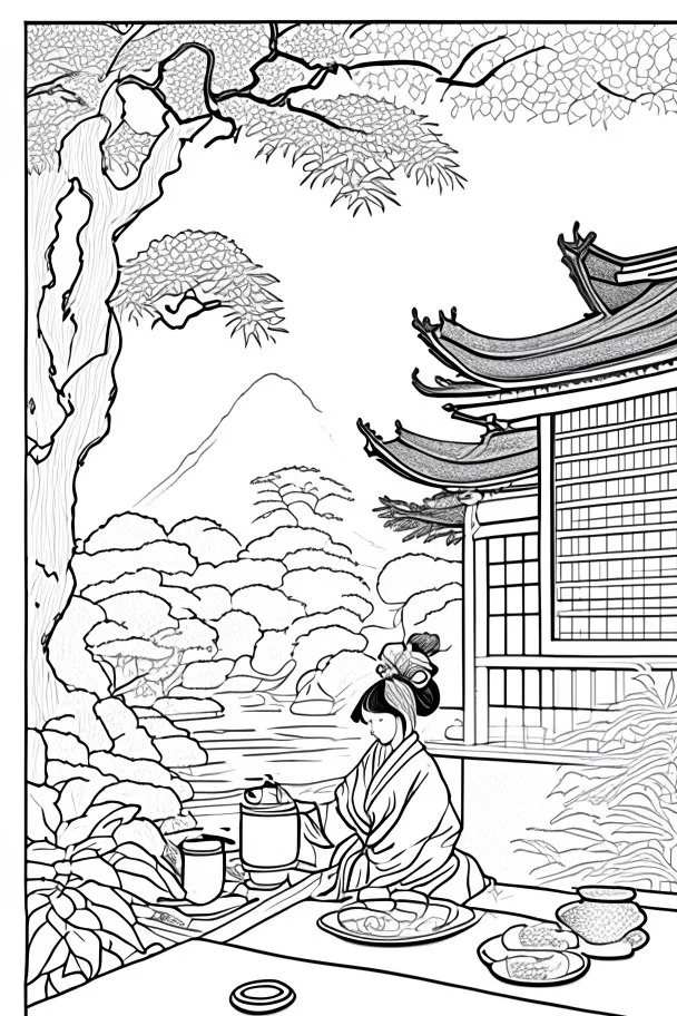 Japanese Tea coloring page