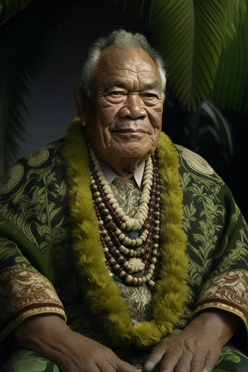 portrait of skinny imperial Tongan king