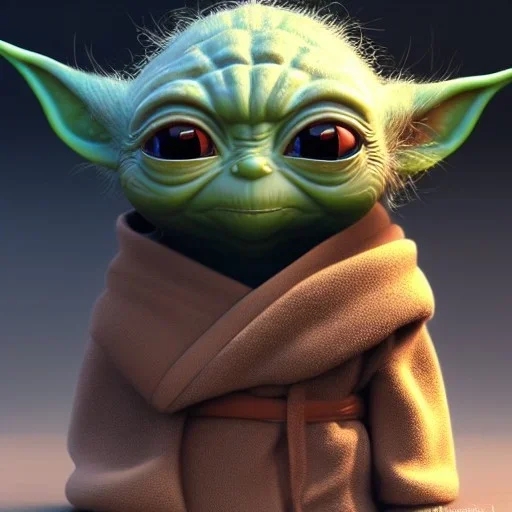 Chibi yoda, pixar 2022, modern Disney style, octane render, realistic, hyper detailed