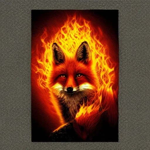 fire fox, highly detailed, semi realistic, bright lighting