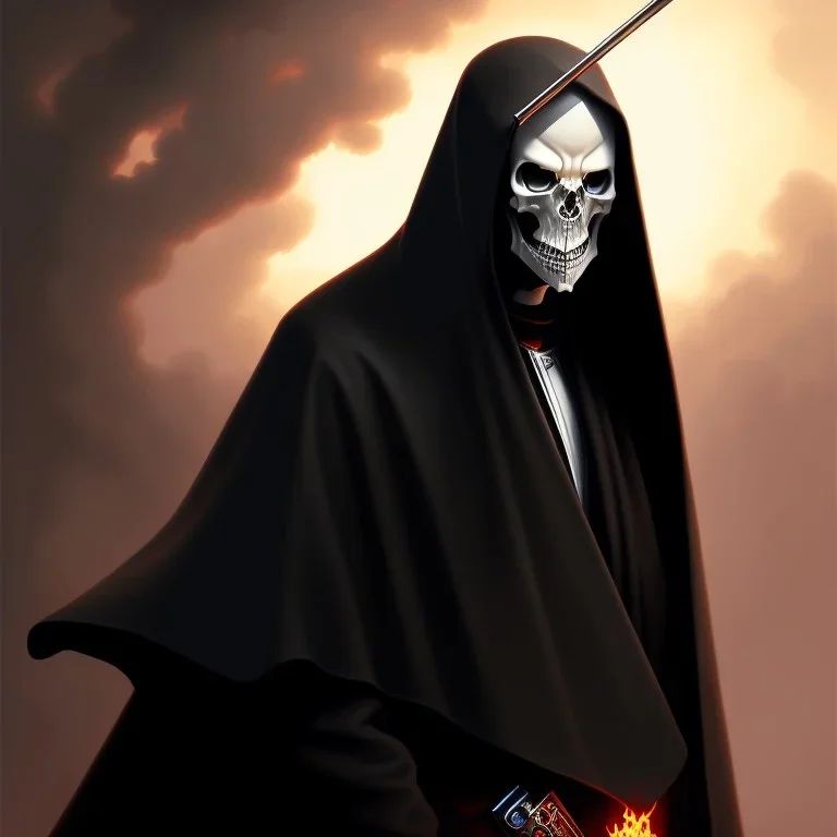 A portrait of The Grim Reaper, art by RHADS trending on artstation