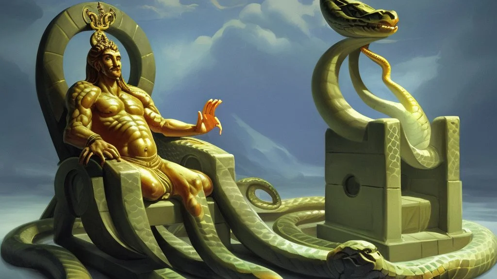 the serpent god on his throne