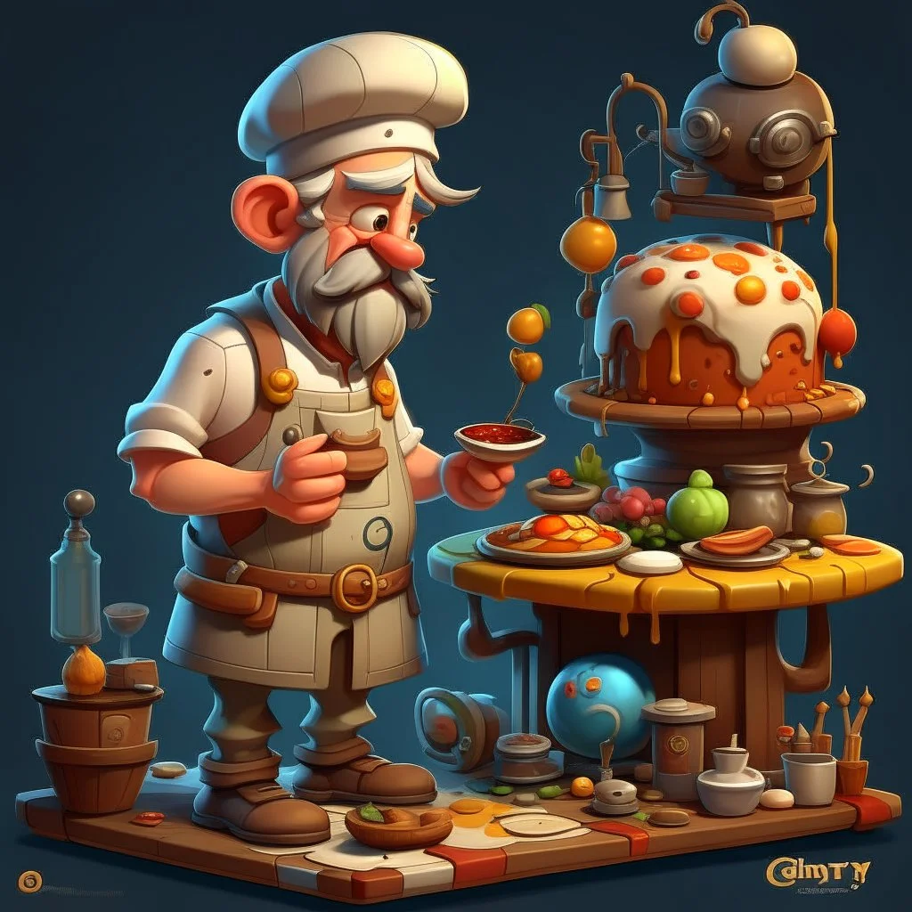 a cartoon character thirty years old confectioner , an ultrafine detailed painting by senior character artist, featured on polycount, sots art, artstation hd, 2d game art, behance hd