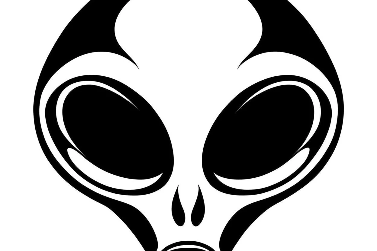 alien head clip art stencil