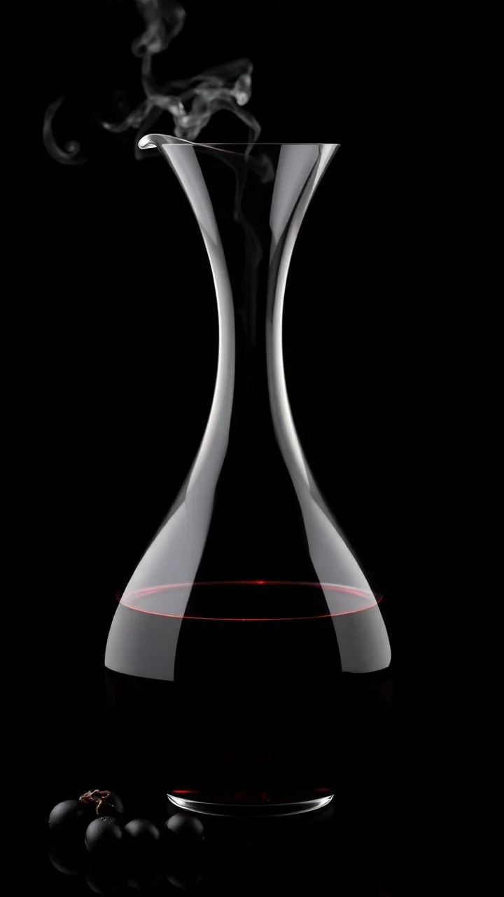 Elegant Wine Breathing Carafe The background is black,