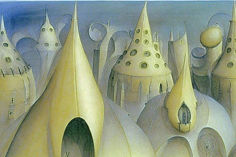 nautilus shell buildings and towers by artist "Leonora Carrington" by artist "Nautilus Shell"