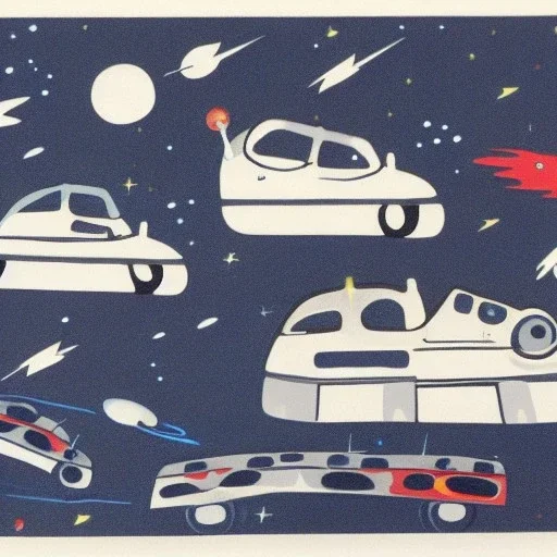 space car traffic in miro style