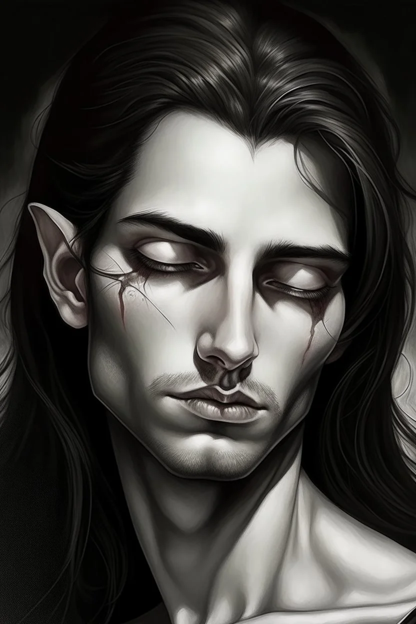 dead, closed eyes