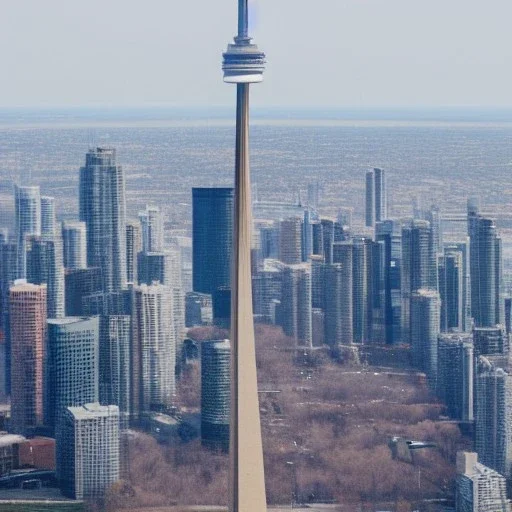 blurry views of toronto cn tower