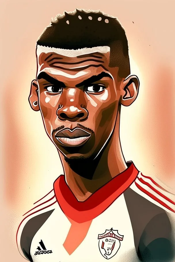 cartoon Paul Pogba French football player