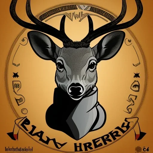 A deer with a beer glas in his head, logo for beer brewery