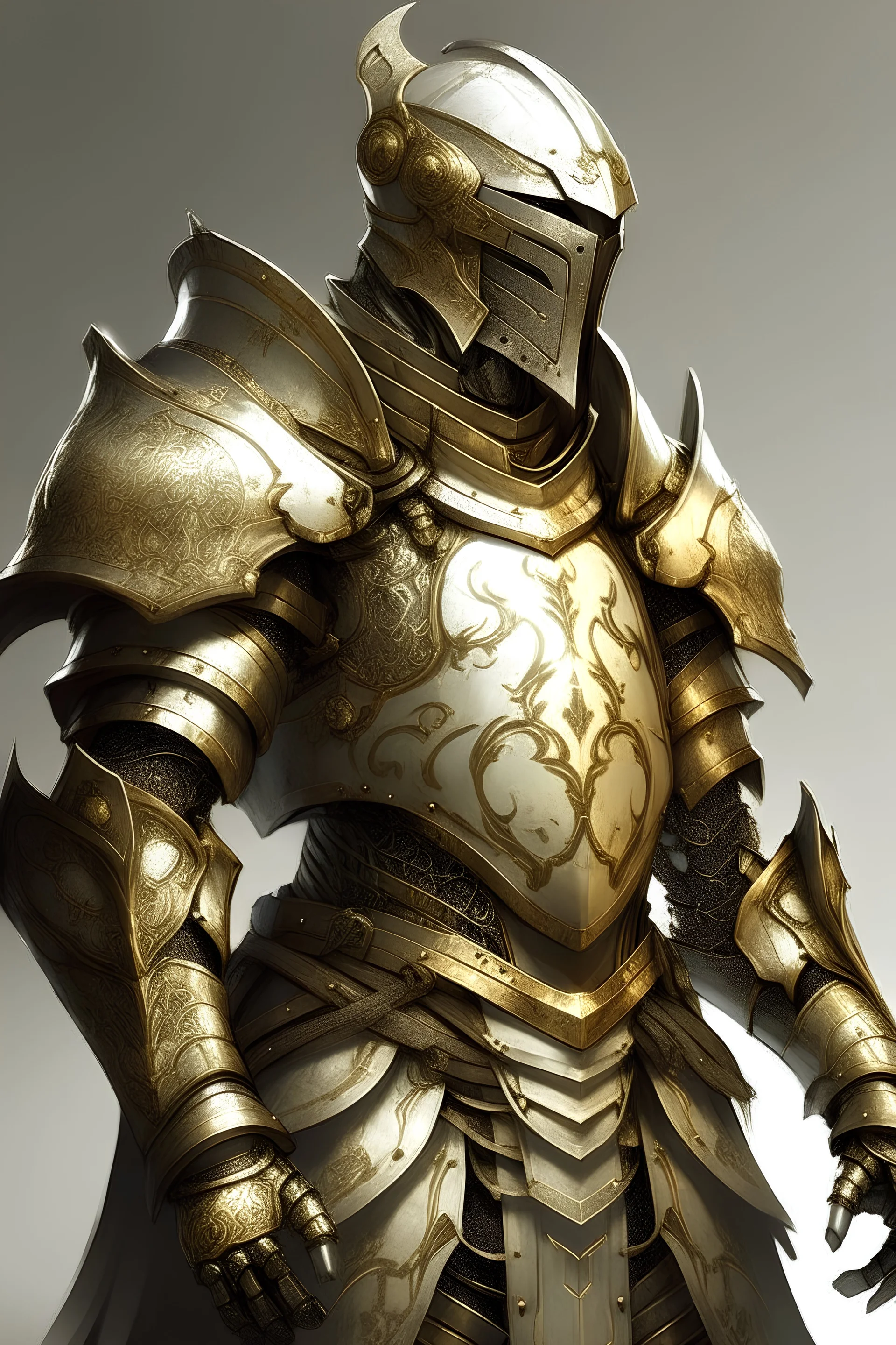 Technical concept illustration of highly advanced armour, fantasy, science fiction, Paladin