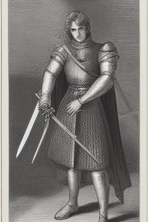 young blond adult royal swordsman with rapier