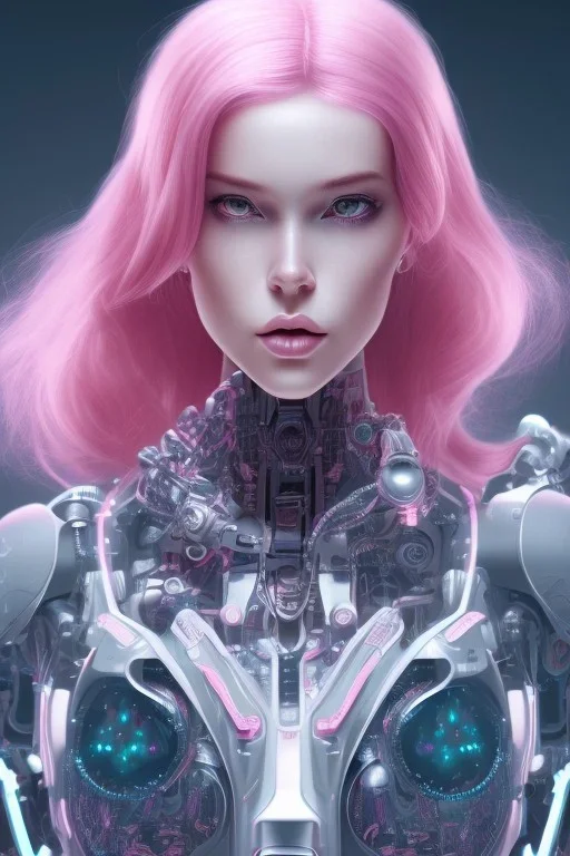 cyborg, pink hair,seven