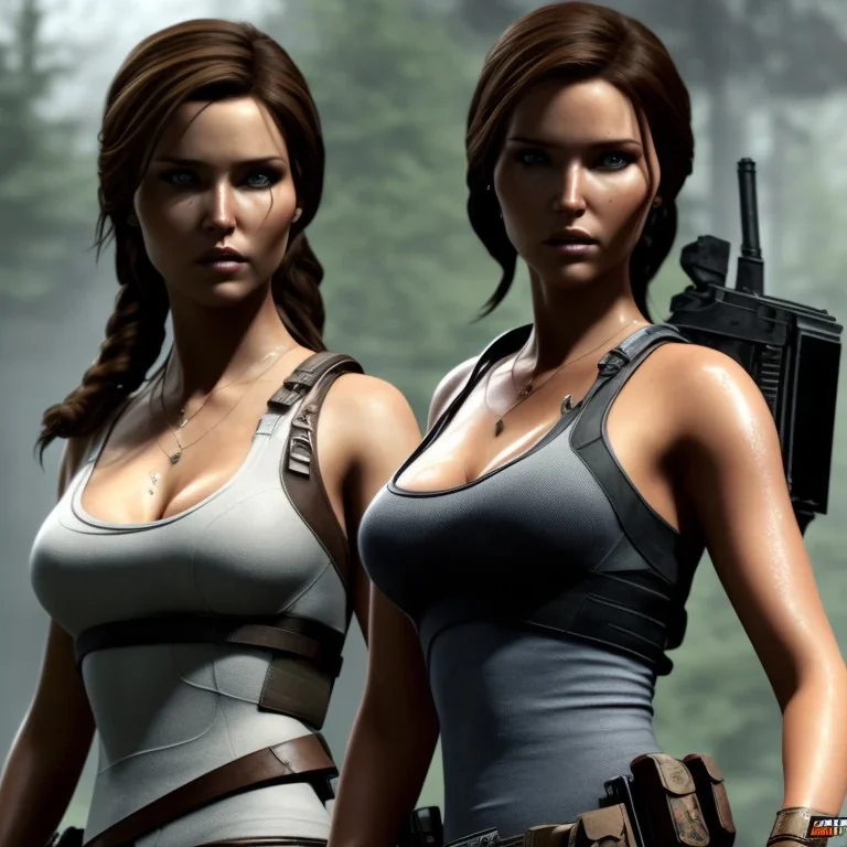 alone, camilla luddington face, lara croft, big busty