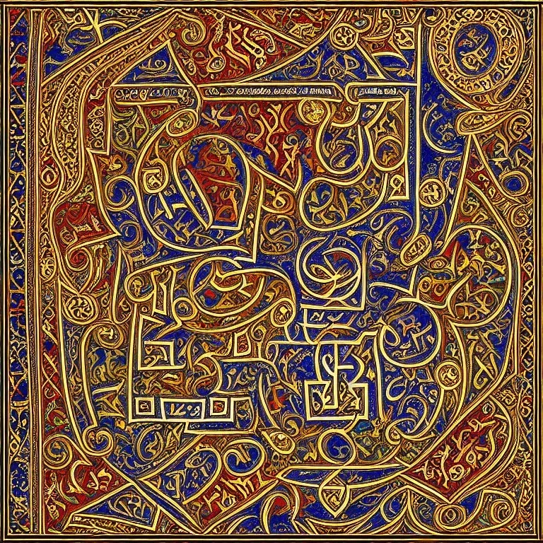 Book of Kells carpet page, a highly detailed illustration, realistic render, 8 k, micro detail, intricate, elegant, centered, digital painting, Artstation, smooth, sharp focus, illustration, artgerm