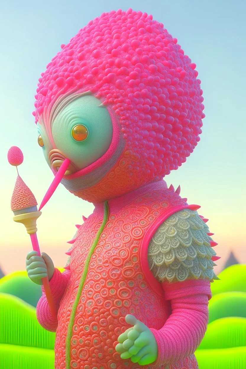 Popsicle creature , 3d 4k octane render, lifelike, photorealistic, artstation, illustration, smooth, sharp focus, ornate, intricate, complex, highly detailed, digital painting, smooth, art by tom bagshaw, akihiko yosh