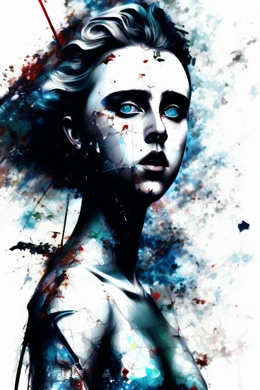 Danish singer MØ face, Abstract portrait by Yoji Shinkawa,