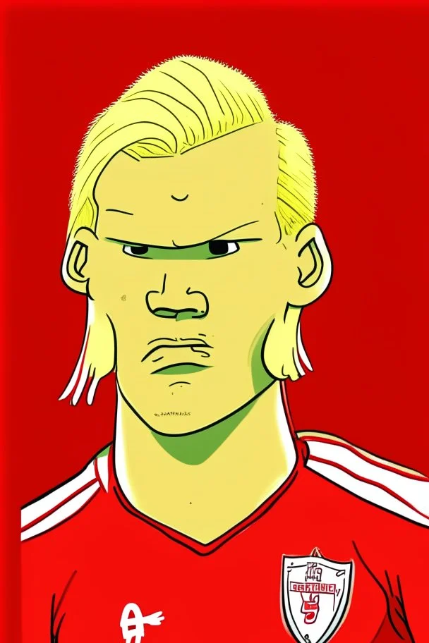 Erling Haaland Norwegian football player . cartoon 2d